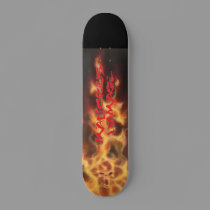 MALICIOUS DAMAGE FLAMING SKULL SKATEBOARD by maliciousdamage MALICIOUS DAMAGE FLAMING SKULL SKATEBOARD
