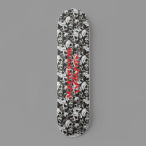 MALICIOUS DAMAGE PILE-O-SKULLS SKATEBOARD by maliciousdamage MALICIOUS DAMAGE PILE-O-SKULLS SKATEBOARD