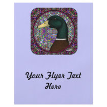 Mallard Drake Mosaic Circle Personalized Flyer