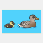Mallard & duckling Rectangle Sticker