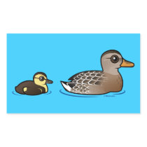 Mallard & duckling rectangle sticker