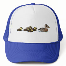 Mallard & five ducklings trucker hat