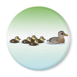 Mallard & five ducklings fridge magnets
