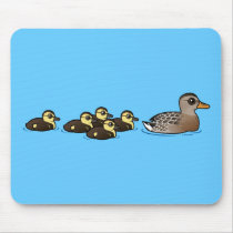 Mallard & five ducklings mousepad