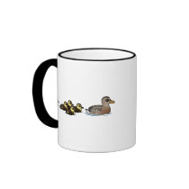 Mallard & five ducklings coffee mug