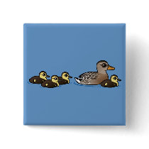 Mallard & four ducklings pins