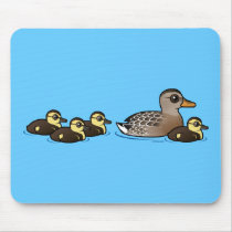 Mallard & four ducklings mouse pad