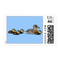 Mallard & four ducklings postage stamp