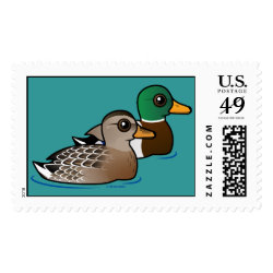 Cute Mallard Pair Large Stamp 2.5