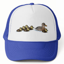Mallard & six ducklings trucker hats