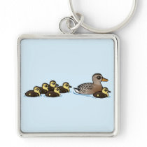 Mallard & six ducklings keychains
