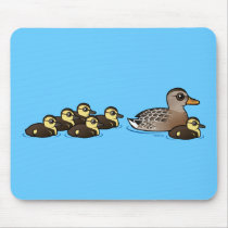 Mallard & six ducklings mousepads