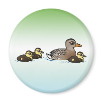 Mallard & three ducklings refrigerator magnet