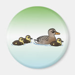 Mallard & three ducklings refrigerator magnet