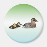 Mallard & two ducklings fridge magnet