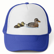 Mallard & two ducklings trucker hats