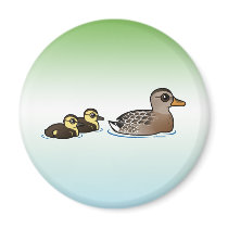 Mallard & two ducklings fridge magnet