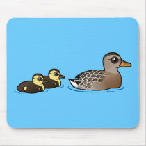 Mallard & two ducklings mousepads