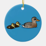 Mallard & two ducklings Circle Ornament