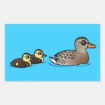 Mallard & two ducklings Rectangle Sticker