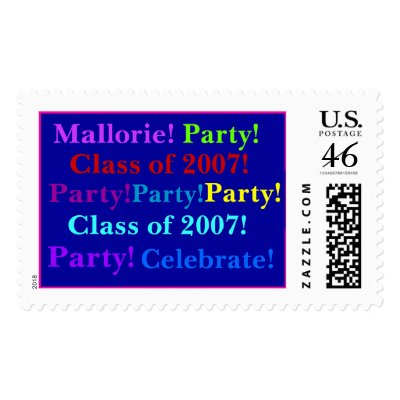 Mallorie!, Party!, Class of 2007!, Party!, Part... Postage Stamp by DebbiFine