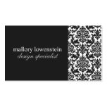 Mallory #2 Chic Black Damask Business Card business cards