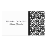 Mallory #3 Chic Black Damask Business Card business cards