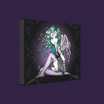 "Malory" Cute Green Tattoo Angel Canvas Print canvas prints