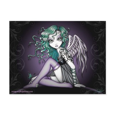 Malory Cute Little Tattoo Angel Postcard by mykajelina