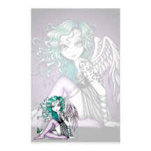 "Malory" Cute Tattoo Violet Angel Art Stationery