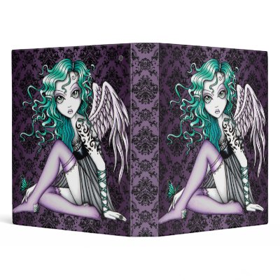 &quot;Malory&quot; Cute Tattoo Violet Angel Binder Notebook by mykajelina