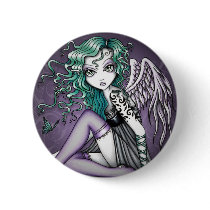 Malory Cute Tattooed Angel Pinback Button