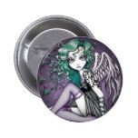 Malory Cute Tattooed Angel Pinback Button