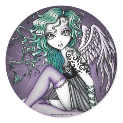 Malory Violet Tattoo Angel Stickers by mykajelina