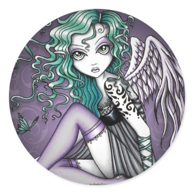 Malory Violet Tattoo Angel Stickers by mykajelina