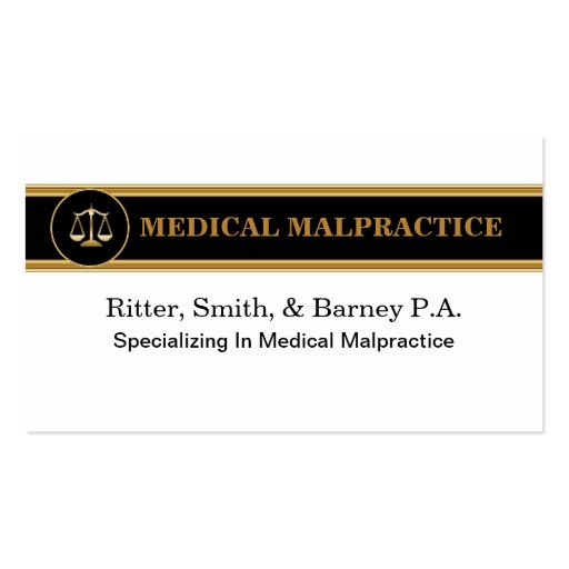 Malpractice Attorney Business Cards (front side)