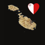 Malta Flag Heart Map Fitted AA T-Shirt