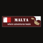 Malta Flag Map Text Bumper Sticker