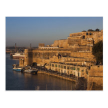 Malta, Valletta, harbor view from Lower Barrakka Post Cards