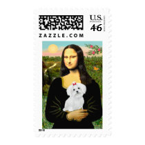 Maltese 8 pup - Mona Lisa Stamp