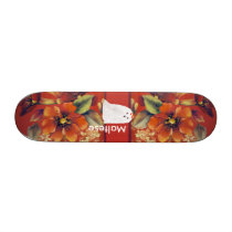 Maltese ~ Autumn Floral Design Skate Board Deck