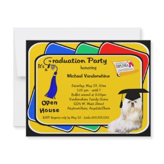 Maltese Blue Graduation Party Invitation invitation
