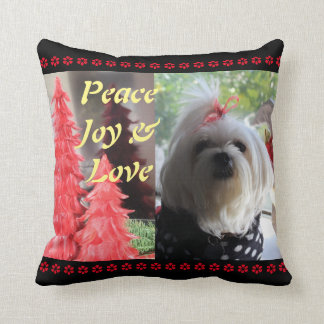 christmas pillows with dogs on them