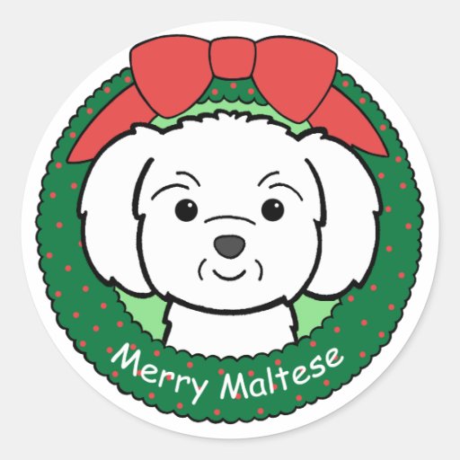 Maltese Christmas Sticker