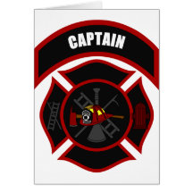 Maltese Cross - Captain (Red Helmet) Greeting Cards