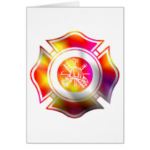 Maltese Cross Multi Color firefighter card