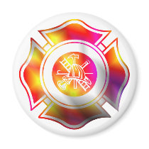 Maltese Cross Multi Color firefighter magnet by RealSlogans Maltese Cross Multi Color firefighter magnet
