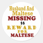 Maltese & Husband Missing Reward For Maltese Stickers