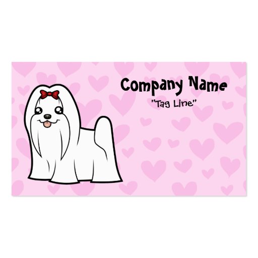 Maltese Love (show cut) Business Cards (front side)
