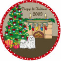 Maltese Puppy's First Christmas Ornament 2009 photo sculptures